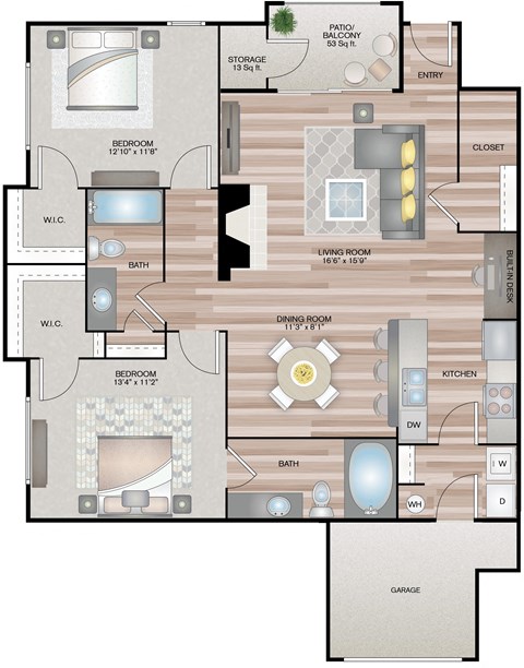 Oreti w/ Garage 2 bedroom 2 bathroom
